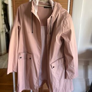 Zara Women’s Pink Rain Jacket with Oversized Hood